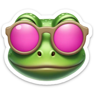 frog wearing pink sunglasses  sticker