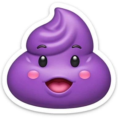 purple colored poop emoji sticker