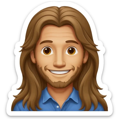 camper long haired man sticker