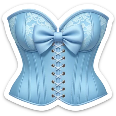 pastel blue lace corset with bows sticker