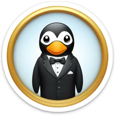 penguin in a tux sticker