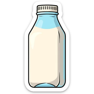 heavenly bottle of pure milk with angelic glow, spiritual nourishment sticker