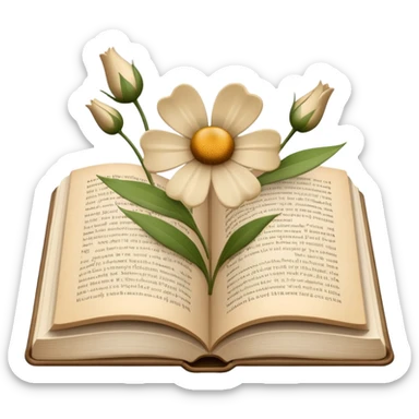floral book beige sticker