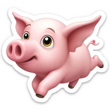 A flying pig sticker