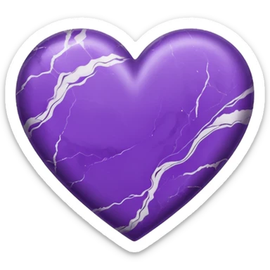 purple heart with a marble texture sticker