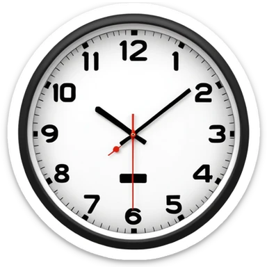 wall clock with numbers and hands sticker