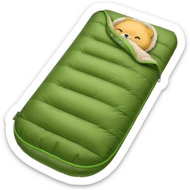 Camp Essentials, seeping bag sticker