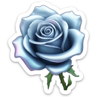 Holographic silver rose sticker