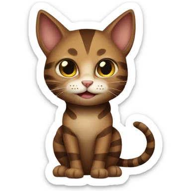 Brown striped cat with Loki horns sticker