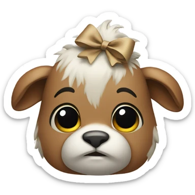 Dear animal with a bow sticker