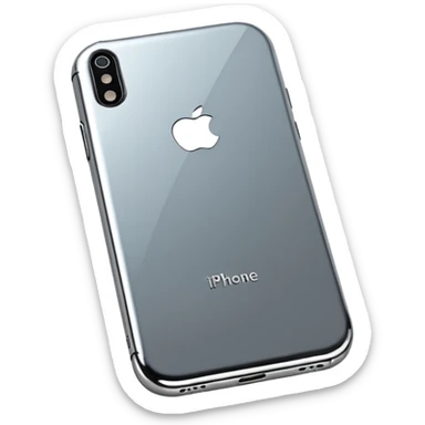 an elegant metallic chrome iphone sticker