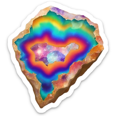 rainbow geode sticker