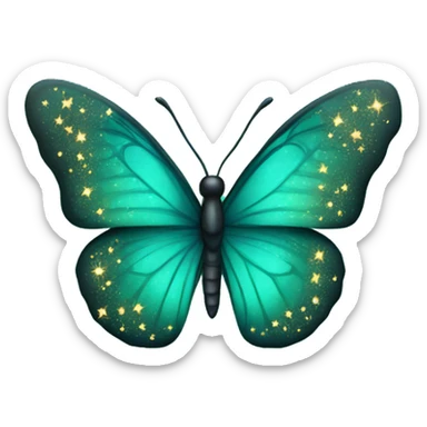 Teal butterfly with sparkles  sticker