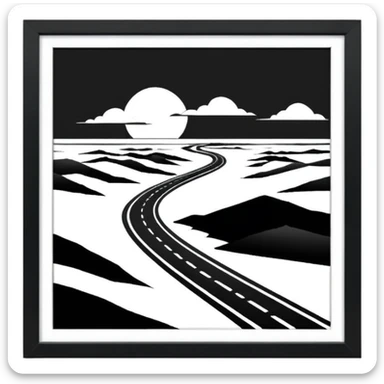 Landesgrenze sylt schwarz weiß in schwarz weiß sticker