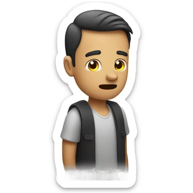 A guy shrugging his shoulders sticker