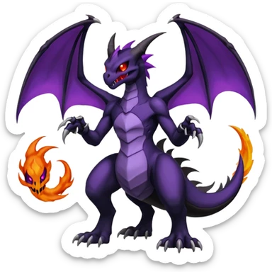 Evil Duskull-Lunala-Charizard-Darkrai-Fakémon-hybrid-creature (full body)  sticker