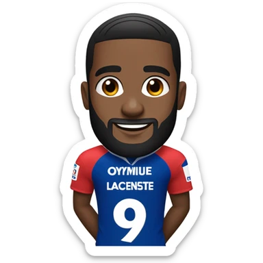 Lacazette ad OL logo and number 9 sticker