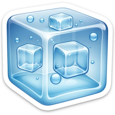 ice cube with small bubbles in it sticker