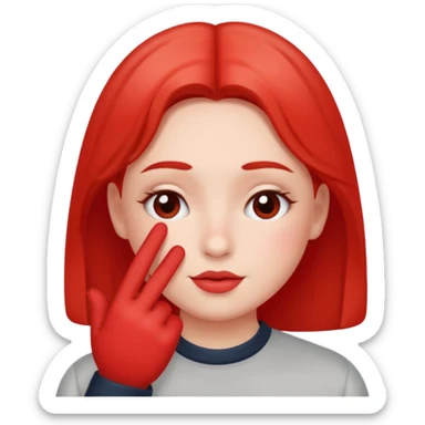 blushing with fingers sticker