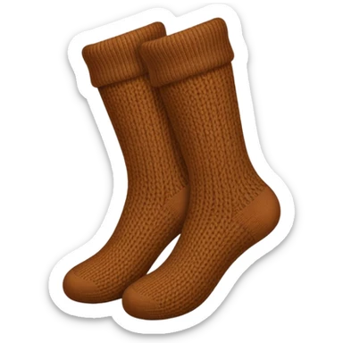 Two brown knitted cozy socks sticker