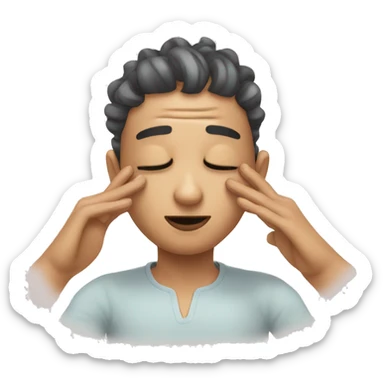 Spiral eyes emoji getting head massage sticker