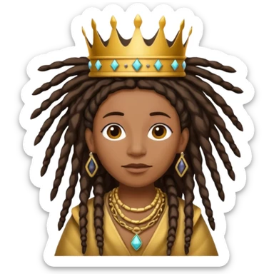 Black Nan with dreads and a crown  sticker