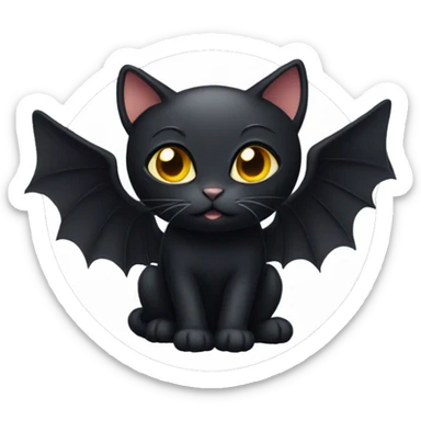 Black cat with wings sticker