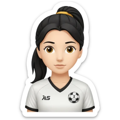 white girl tha plays soccer black hair in ponytail  sticker