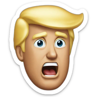 Trump shouts fake news sticker