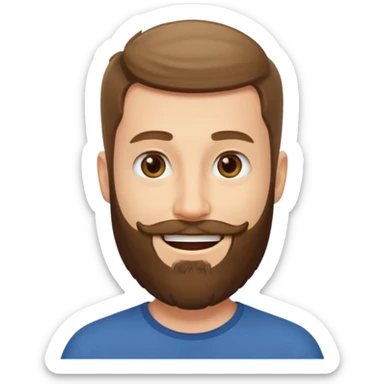 a man with short hair and long beard dont have mustache sticker