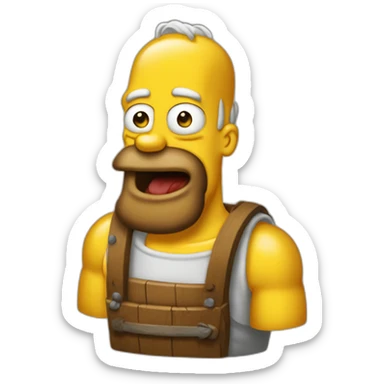 Homer boit une bière sticker
