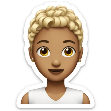 girl with micro bangs sticker