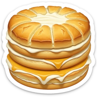 split buttermilk biscuit, fluffy inside sticker