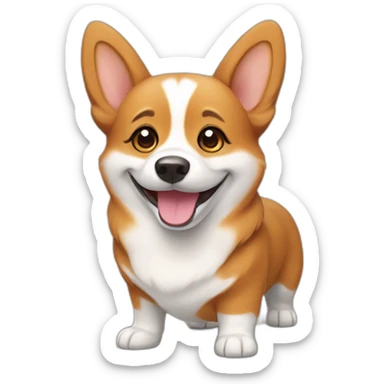 smiling brown corgi sticker