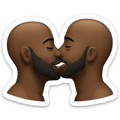 two black guys kissing sticker