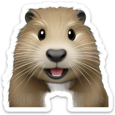 Nutria with t-rexx sticker