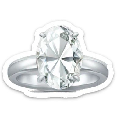 Oval diamond on a silver band sticker