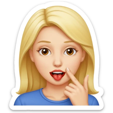 Woman biting her finger sticker