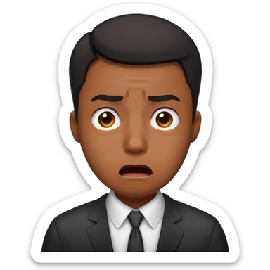 Black office employee panic sticker