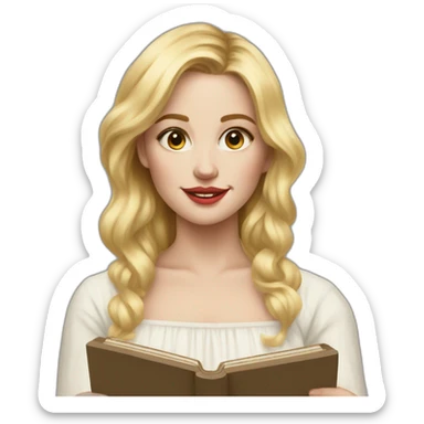 Painting blonde gorl with palette sticker