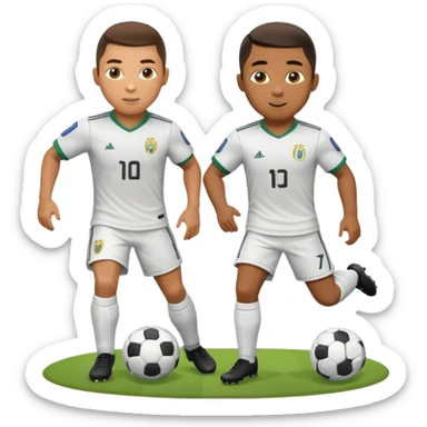ronaldo and robinho playing football sticker