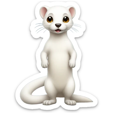 Full body white weasel  sticker