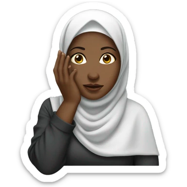African muslimah face palm sticker