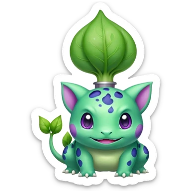 Bulbasaur with a green closed sprout-bulb on back  sticker