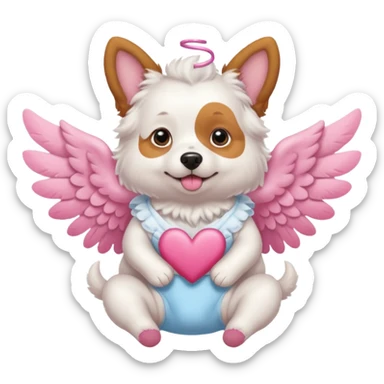 cupid dog  sticker