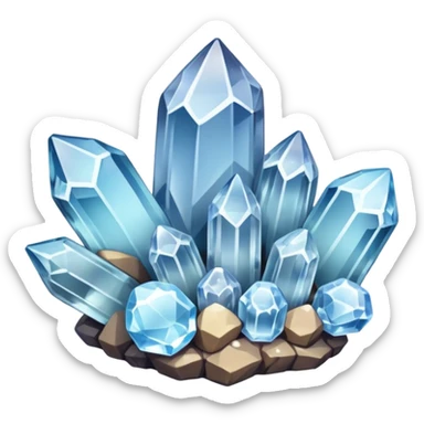 A cluster of quartz crystals catching the light.



































































 sticker