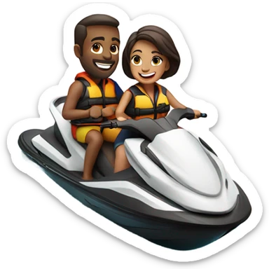A couple on a jet ski sticker
