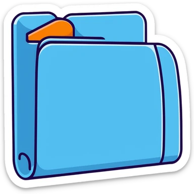 exact default Mac OS folder icon with the classic tab design in light pastel blue color sticker