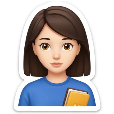 Brunette teenage girl sticker