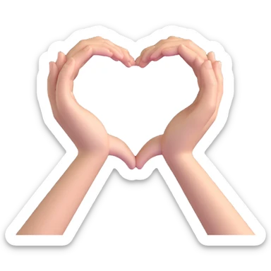 hands forming a heart shape sticker